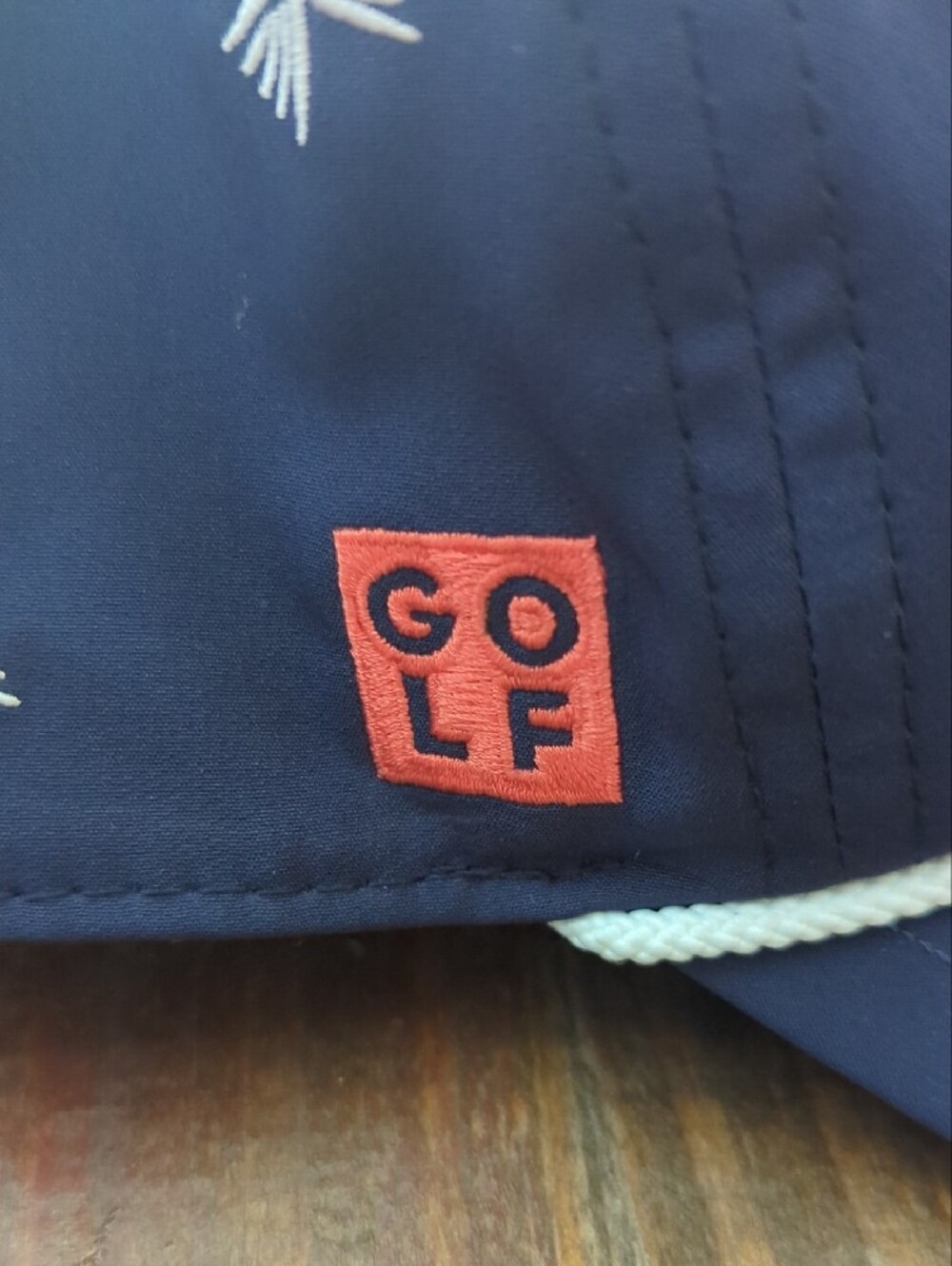 ADIDAS Golf Navy Cap with Coral & White Embroidered Motifs-New With Tags - Picture 2 of 7